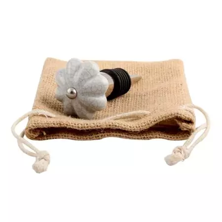 Steel Grey Melon Crackle Ceramic Wine Stopper